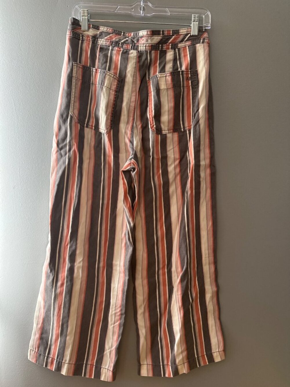 American Eagle Size 4 Striped Wide Leg Capri Pants Coastal Preppy Casual Summer - Picture 4 of 6